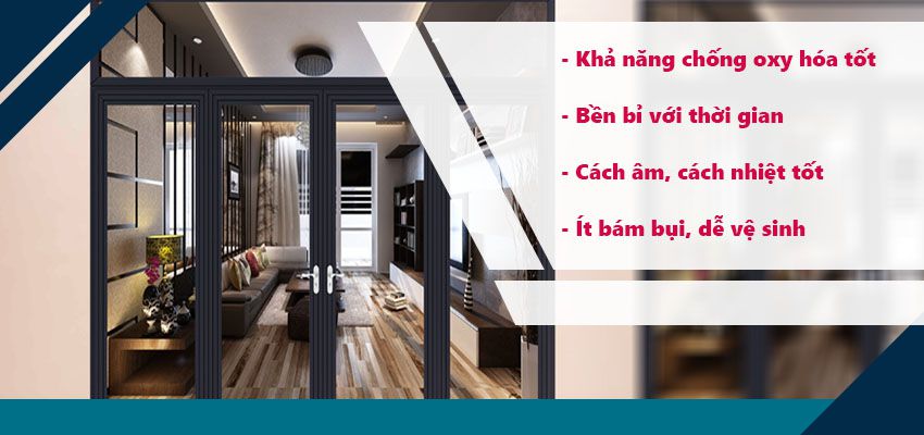 Cửa đi 4 cánh mở quay có nhiều ưu điểm nổi bật