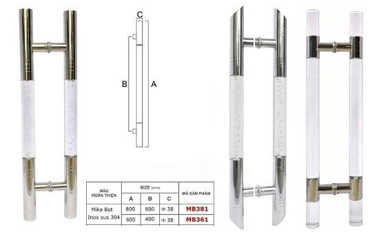 Hình ảnh tay nắm cửa thủy lực bằng thủy tinh