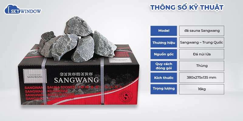 thông số đá xông hơi Sangwang