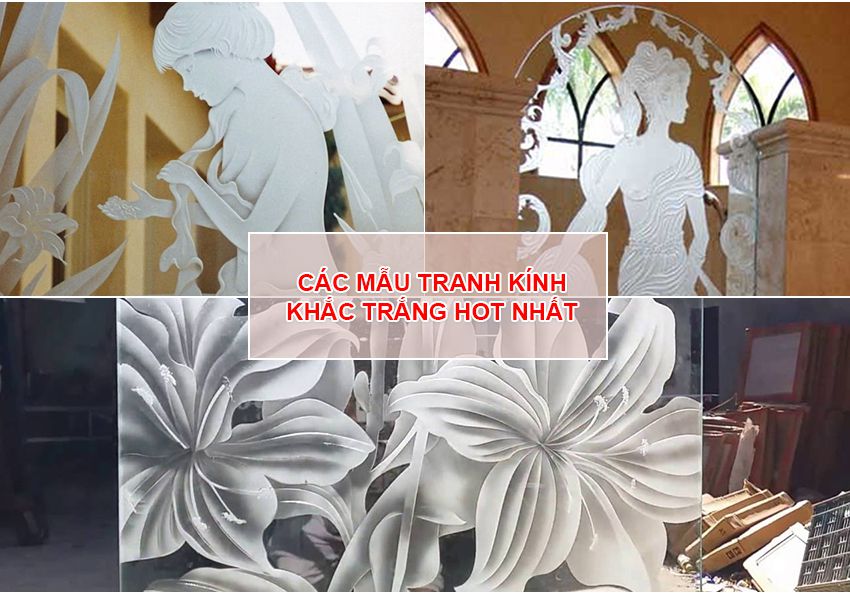 Các mẫu tranh kính khắc trắng đẹp