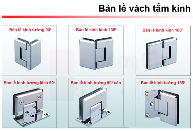 Hình ảnh các bản lề vách tắm kính